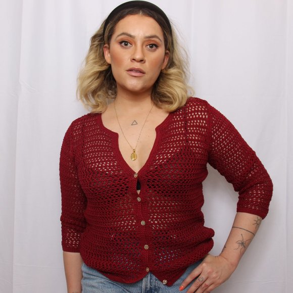 Knit Crochet Cardigan by Eddie Bauer - Picture 2 of 5